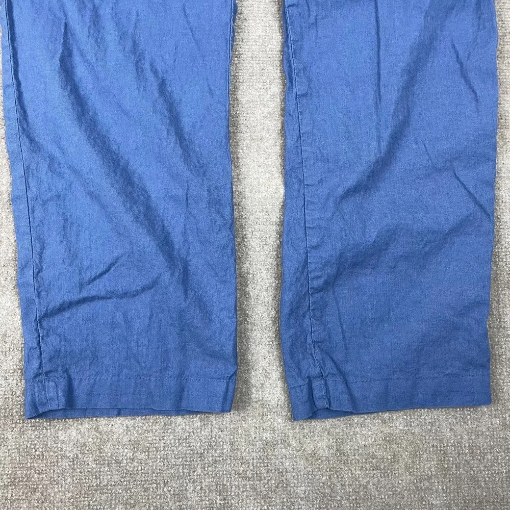 H&M Pants Mens 2XL Blue Cotton Regular Fit Straight Leg High Rise Flat Front